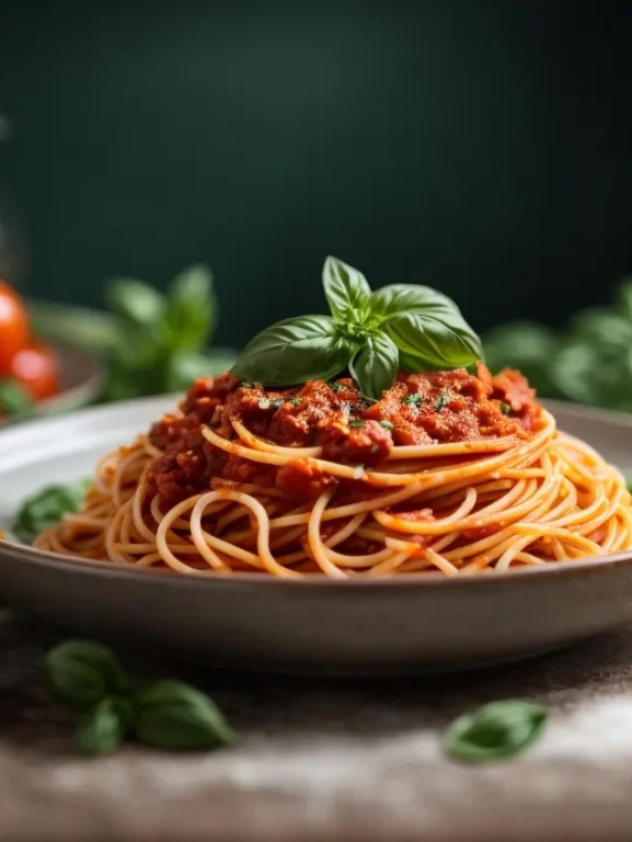 Espaguete ao molho de tomate caseiro