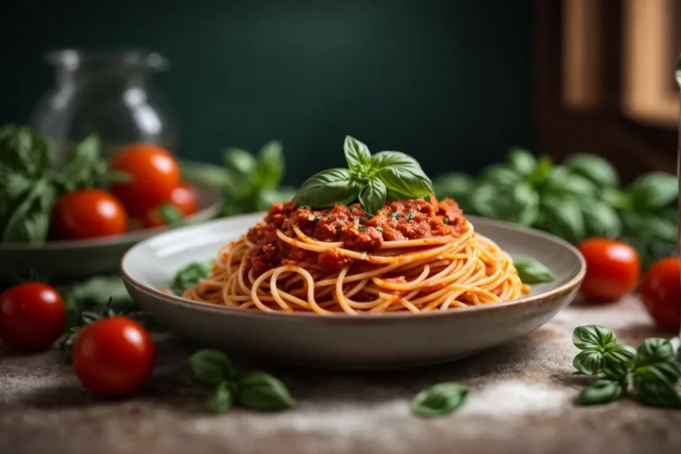 Espaguete ao molho de tomate caseiro