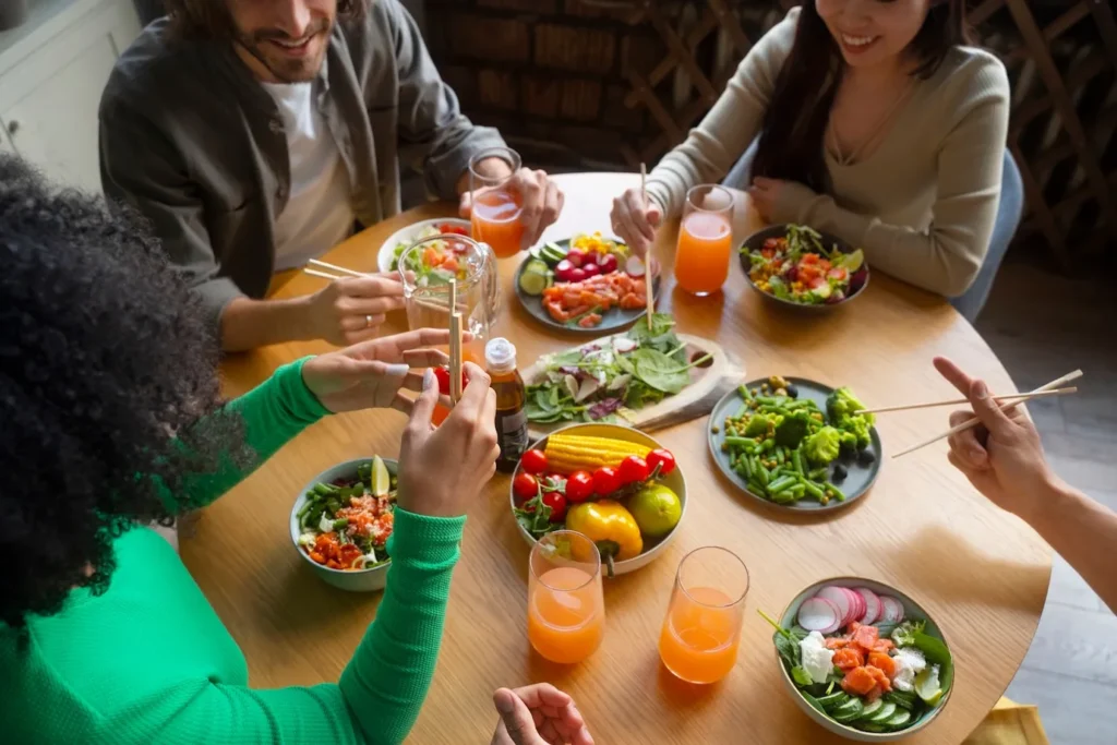 almoço refeição alimento colorido saudável